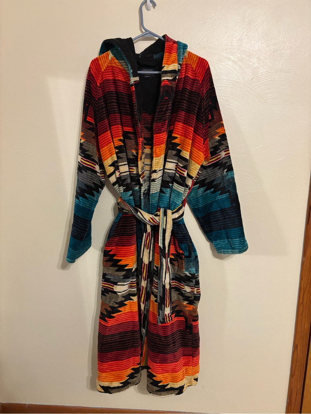 Pendleton L XL Southwestern Hooded Belted Cardigan Robe
